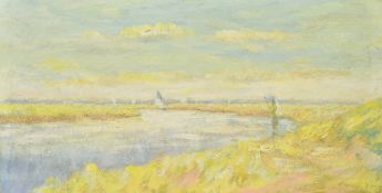 20th Century School, 'Summer on the Thurne', oil on board, indistinctly signed, 13