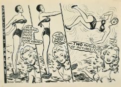 Arthur Ferrier (1891-1973) British, 'As a graceful diver Dizzie would look grand', a spotlight on