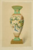 J.B. Waring, circa 1863, a set of ten lithographs of pottery and porcelain, from the publication '