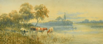 Harold Lawes (1865-1940) British, 'The Thames near Cookham', watercolour, signed with monogram,