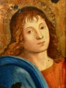 Continental School, a head and shoulders portrait of a Saint, oil on panel, 10