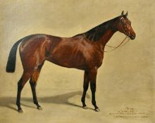 Emil Adam (German, 1843-1924), 'Melody' & 'Mons Meg', a pair of horse portraits, Oil on canvas, both