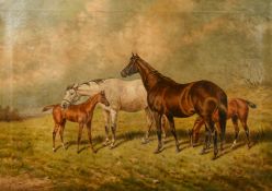 William Eddowes Turner (19th Century) British, 'Thorough Bred Mares, Gem of Gems and Activity',