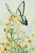 Pat Gregory, After the Butterfly by Luis Falero 1893', watercolour, inscribed, initialled P.G, 15.
