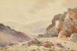 Ernest St John Burton (1875-1962) A Swiss mountain pass, watercolour, 6.5