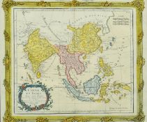 Louis Brion de la Tour, 'Chine et Indes Avec Les Isles', An 18th Century map, later hand coloured,