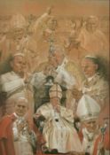 Stephen Doig (b 1964) A homage to Pope John Paul II, pastel, 24