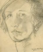 Haydn Mackey (1881-1979), British, a head study of a lady, pencil, signed and inscribed 'Wiston',