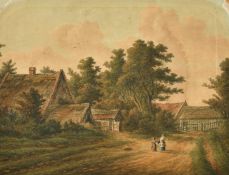 James George Zobel (1792-1881) View from a Lake on the Rackheath Road, watercolour, signed, titled