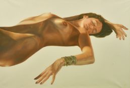 Alan Brassington (b. 1959), a recumbent female nude wearing a bracelet, oil on canvas, signed with