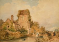 William Scott of Brighton (1783-1850) British, 'The moat at Ewhurst', watercolour, 21.5