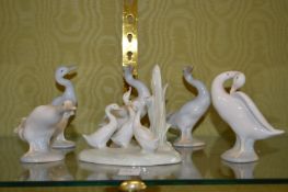 Lladro and Nao geese.