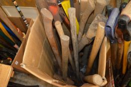 Sledgehammers, axes, pickaxes etc.