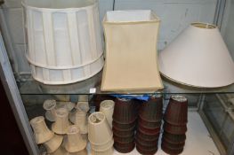 A quantity of lampshades.