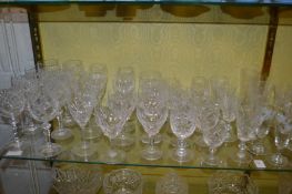 A quantity of cut glass and other drinking glasses etc.
