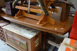 A pine extending dining table.