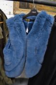 A Jayley Collection blue faux fur gilet.