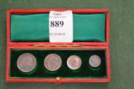 A cased set of Maundy money, 1902.