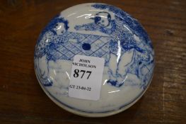 A Chinese blue and white box and cover.