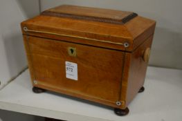 A good Georgian satinwood tea caddy.