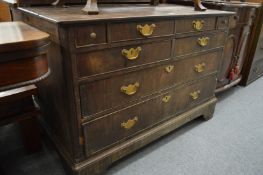 An 18th century mahogany chest of drawers (possibly upper section of a chest on chest).
