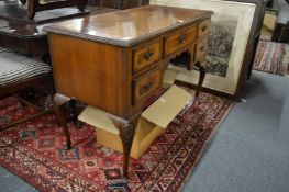 A walnut side table.