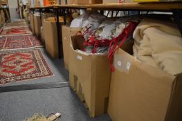 A large quantity of household linen and textiles.