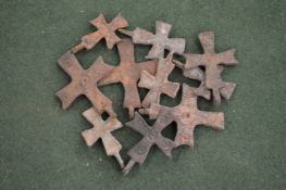 A group of early small bronze crosses.