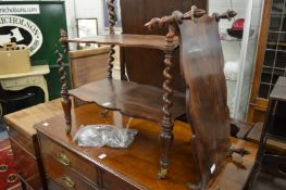 A Victorian rosewood three tier what-not (AF).