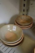 Six small Chinese terracotta bowls.