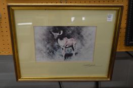 David Shepherd, a study of a kudu, pencil signed colour print.