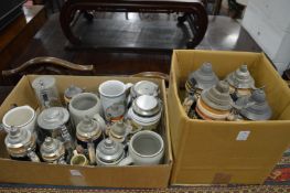 A quantity of beer steins etc.