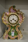 A French porcelain mantle clock.