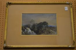 Rocky Rural Landscape watercolour.