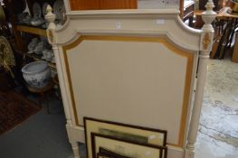 A French style painted single headboard.