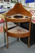 A mahogany corner wash stand.