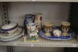 A Staffordshire zebra figurine and other decorative china etc.