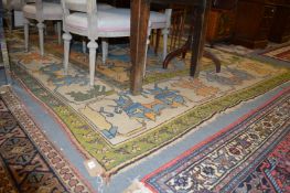 A large Kilim style carpet (some moth damage and wear).