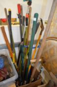 A quantity of gardening tools.