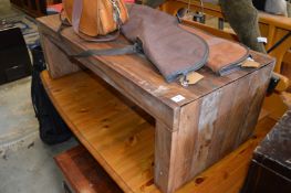 A coffee table and a mahogany chest (AF).