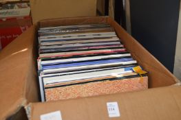 A box of records.
