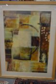 Alison Milner Gulland Abstract, oil on board, signed.