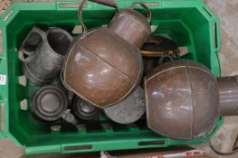 Pewter and copperware.