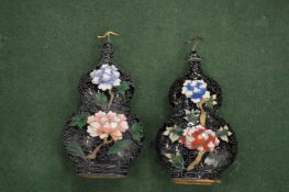 Two Chinese cloisonne snuff bottles.