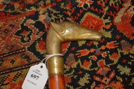 A horse's head walking stick.