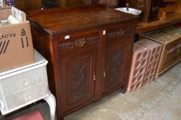 A Victorian walnut sideboard.