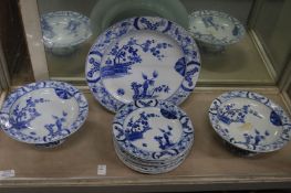 A blue and white Chinese design part service.