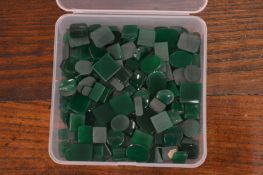 A quantity of green stones.