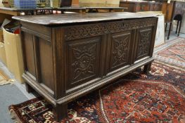An 18th century oak coffer.