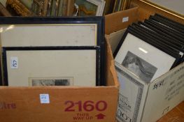 A collection of engravings and etchings.